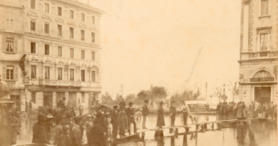 Inondazione del 1896 in Piazza Riforma a Lugano, Francesco Solza. © Archivio di Stato Bellinzona