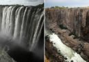 Le choccanti immagini delle Victoria Falls completamente prosciugate
